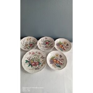 Royal‎ Horticultural Society Plates Set Floral Fruit Decorative Dishes